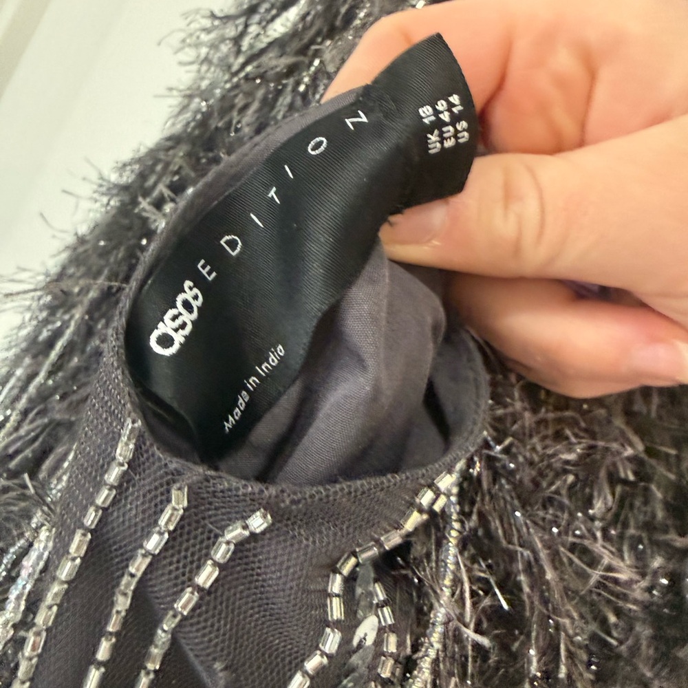 ASOS Black Feathered Dress - Picture 3 of 4